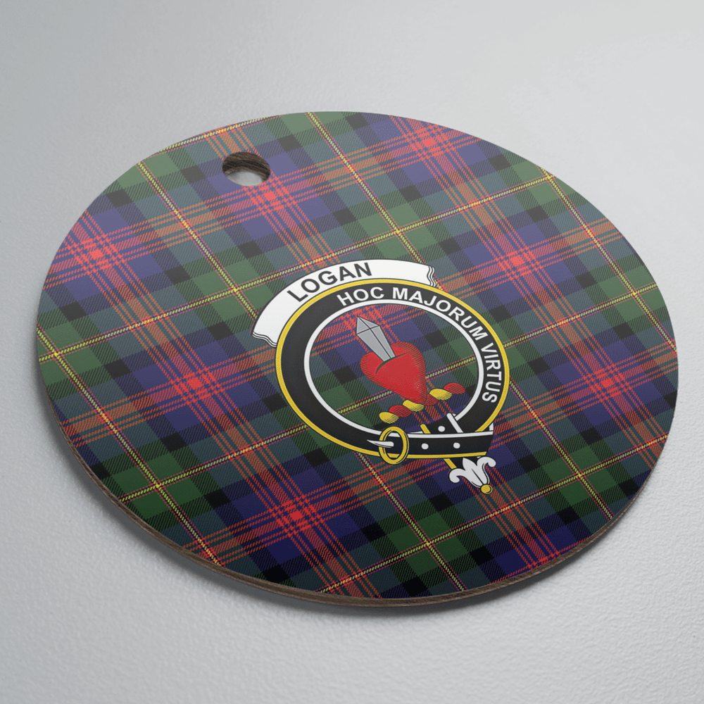Clan Logan Modern Tartan Crest Round Ceramic Ornament KG54 Logan Modern Tartan Tartan Christmas