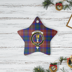 Clan Chisholm Hunting Modern Tartan Crest Star Ceramic Ornament ZU57 Chisholm Hunting Modern Tartan Tartan Christmas