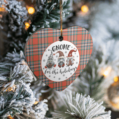 Clan MacFarlane Ancient Tartan Tartan Crest Gnome Heart Ceramic Ornament ZW56 MacFarlane Ancient Tartan Tartan Christmas