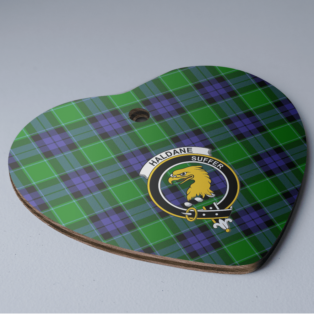 Clan Haldane 2 Tartan Crest Heart Ceramic Ornament OY46 Haldane 2 Tartan Tartan Christmas