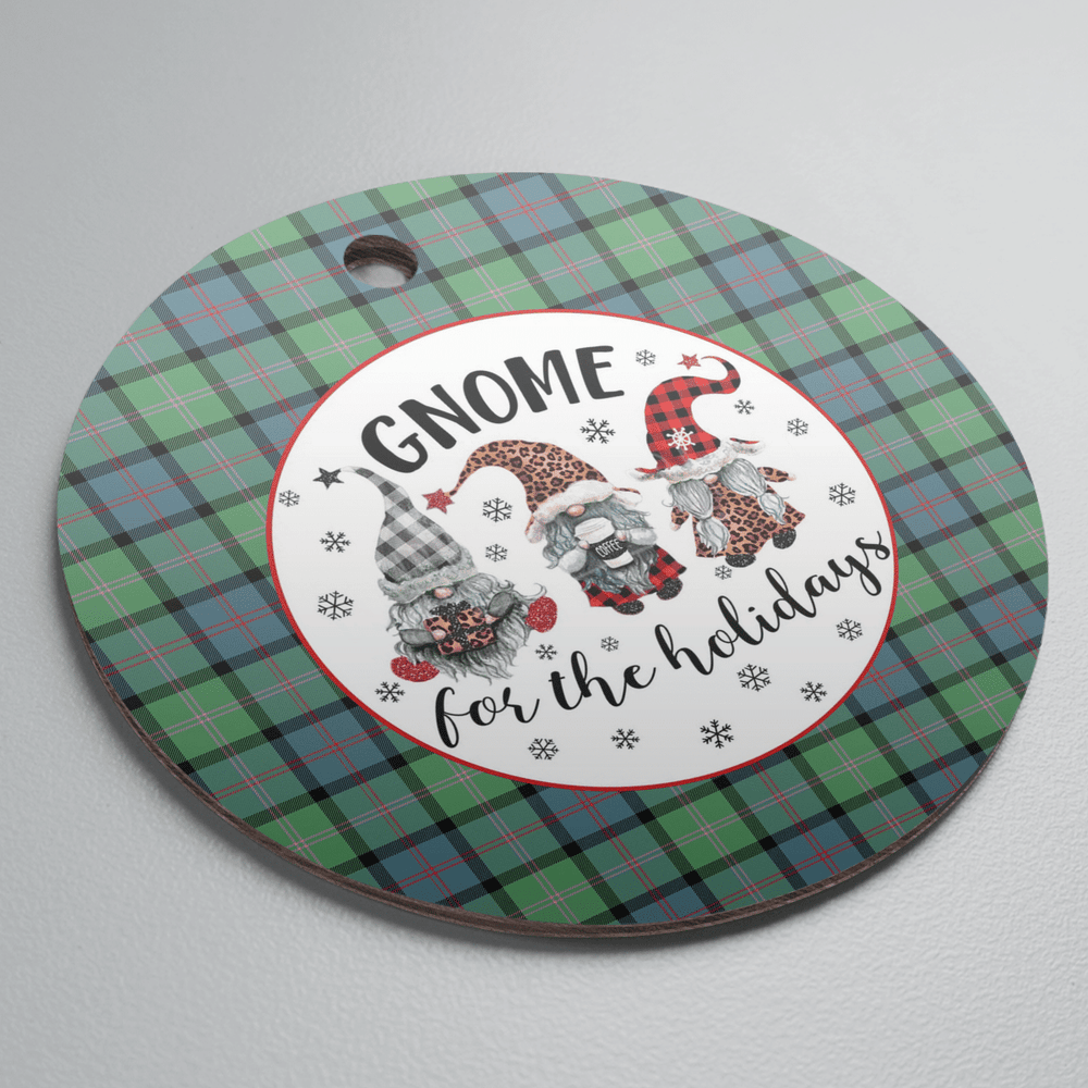 Clan MacThomas Ancient Tartan Tartan Crest Gnome Round Ceramic Ornament GY90 MacThomas Ancient Tartan Tartan Christmas