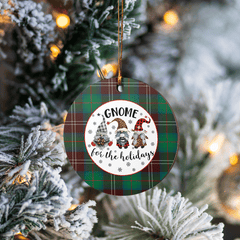 Clan Chisholm Hunting Ancient Tartan Tartan Crest Gnome Round Ceramic Ornament JF12 Chisholm Hunting Ancient Tartan Tartan Christmas
