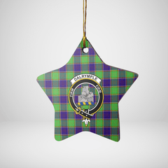 Clan Dalrymple Tartan Crest Star Ceramic Ornament AX21 Dalrymple Tartan Tartan Christmas