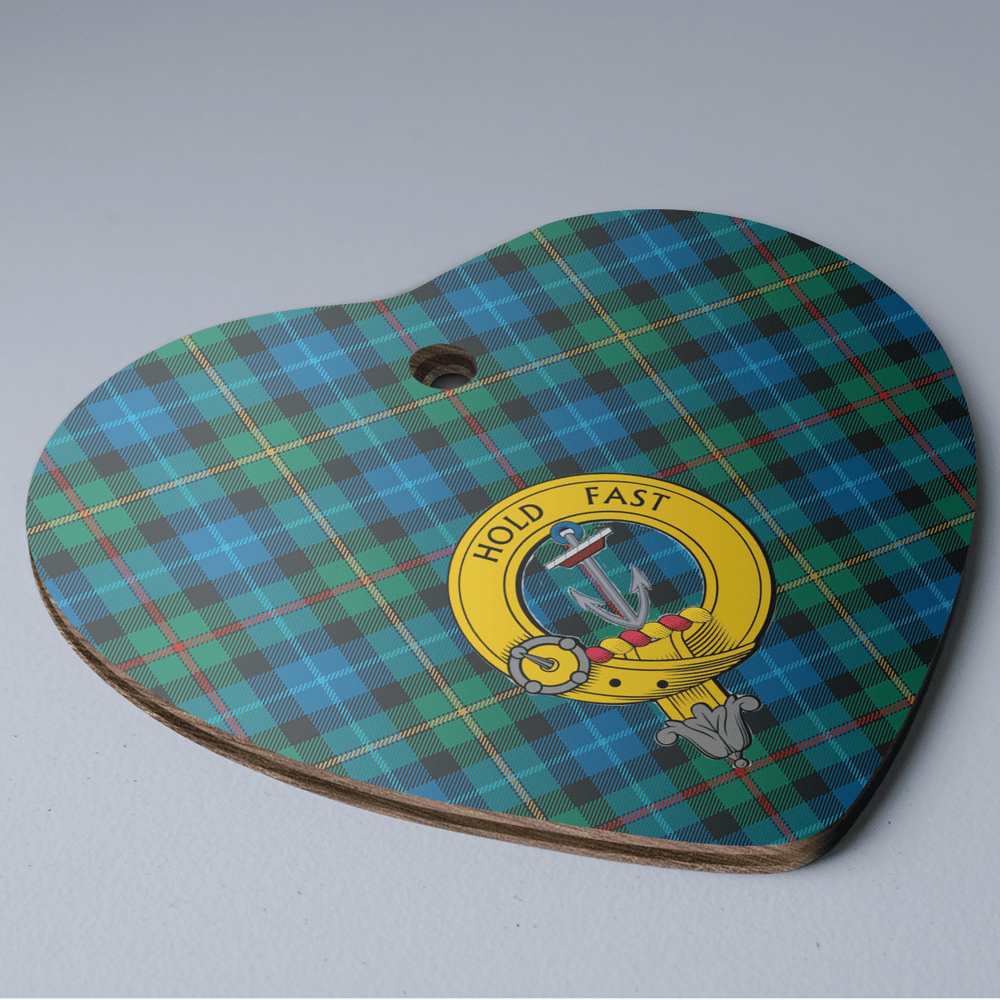 Clan Smith Ancient Tartan Crest Heart Ceramic Ornament YD63 Smith Ancient Tartan Tartan Christmas