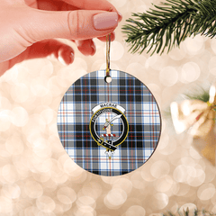 Clan MacRae Dress Modern Tartan Crest Round Ceramic Ornament LL97 MacRae Dress Modern Tartan Tartan Christmas