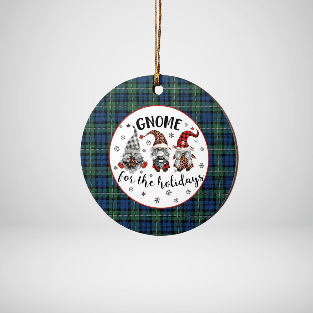 Clan Forbes Ancient Tartan Tartan Crest Gnome Round Ceramic Ornament UM60 Forbes Ancient Tartan Tartan Christmas