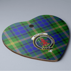 Clan Maitland Tartan Crest Heart Ceramic Ornament OH83 Maitland Tartan Tartan Christmas