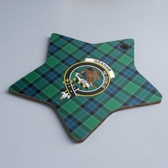 Clan Graham of Menteith Ancient Tartan Crest Star Ceramic Ornament VF30 Graham of Menteith Ancient Tartan Tartan Christmas