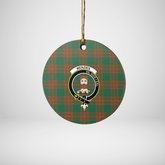Clan Menzies Green Ancient Tartan Crest Round Ceramic Ornament NM23 Menzies Green Ancient Tartan Tartan Christmas