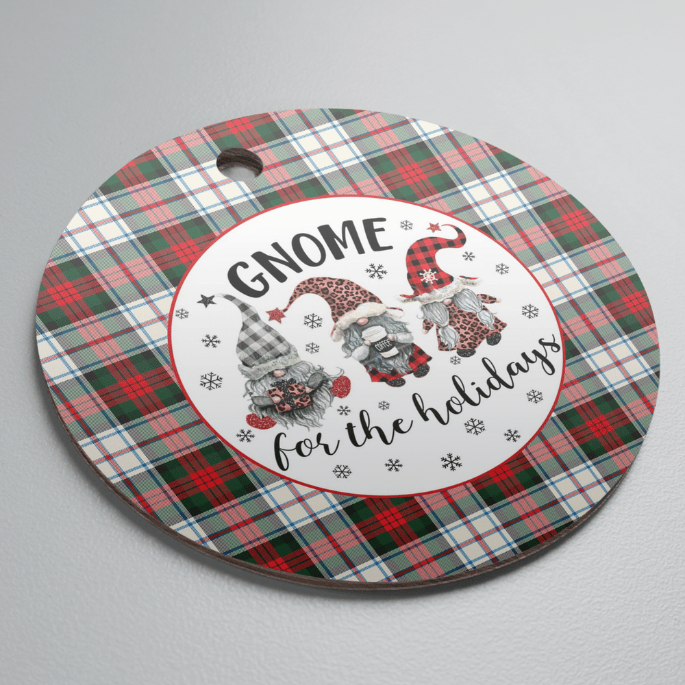 Clan MacDuff Dress Modern Tartan Tartan Crest Gnome Round Ceramic Ornament HN89 MacDuff Dress Modern Tartan Tartan Christmas
