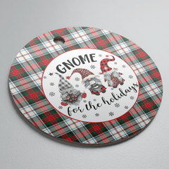 Clan MacDuff Dress Modern Tartan Tartan Crest Gnome Round Ceramic Ornament HN89 MacDuff Dress Modern Tartan Tartan Christmas