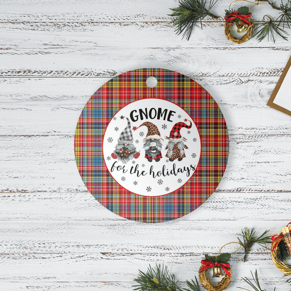 Clan Ogilvie of Airlie Ancient Tartan Tartan Crest Gnome Round Ceramic Ornament TL52 Ogilvie of Airlie Ancient Tartan Tartan Christmas