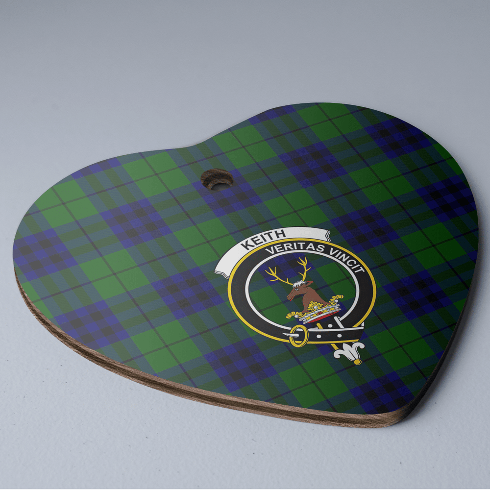 Clan Keith Modern Tartan Crest Heart Ceramic Ornament QO47 Keith Modern Tartan Tartan Christmas