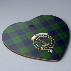 Clan Keith Modern Tartan Crest Heart Ceramic Ornament QO47 Keith Modern Tartan Tartan Christmas