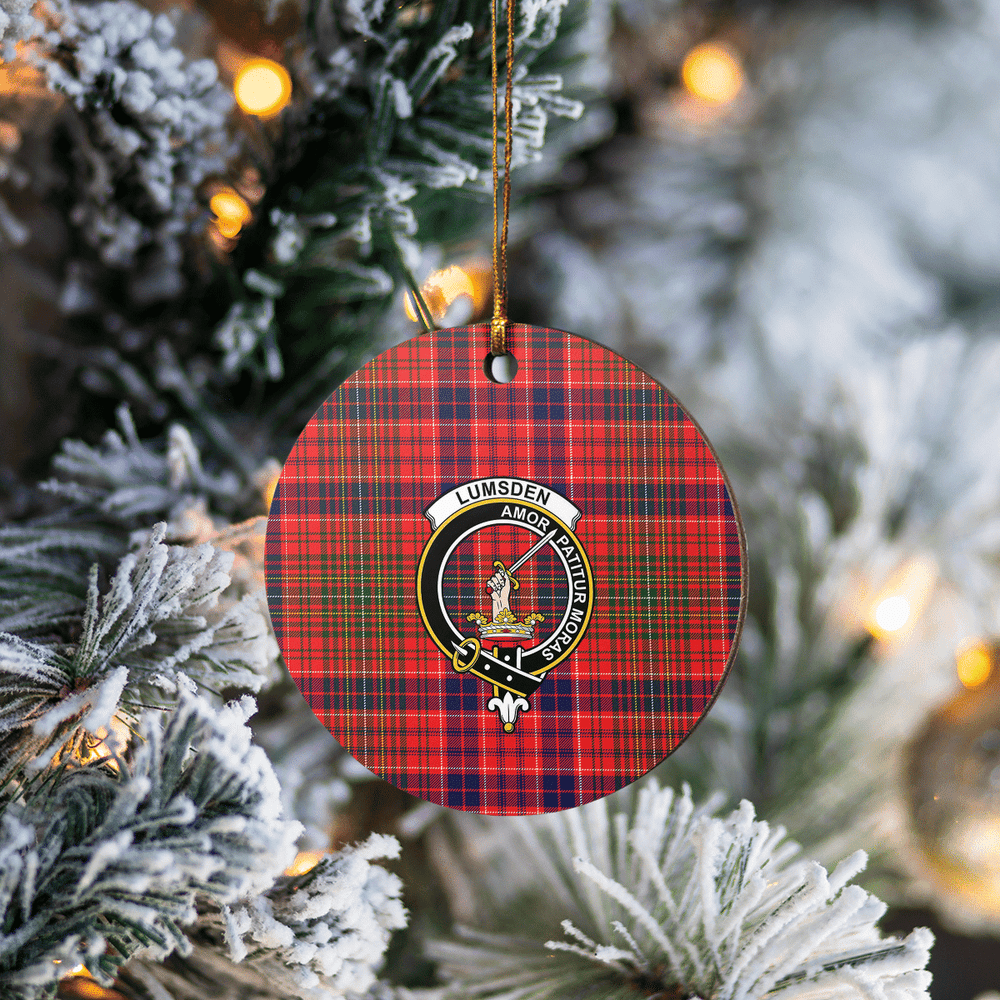 Clan Lumsden Modern Tartan Crest Round Ceramic Ornament SE91 Lumsden Modern Tartan Tartan Christmas