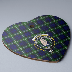 Clan Lamont Modern Tartan Crest Heart Ceramic Ornament FN61 Lamont Modern Tartan Tartan Christmas