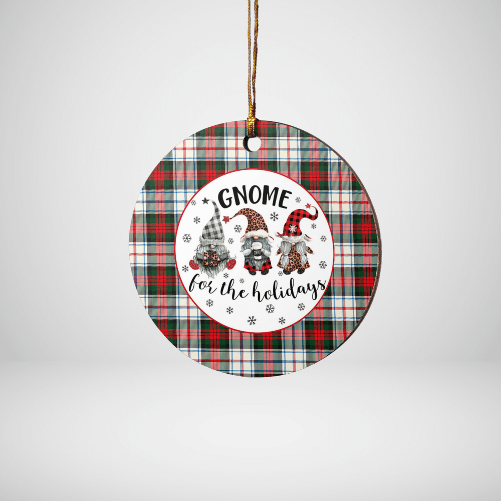 Clan MacDuff Dress Modern Tartan Tartan Crest Gnome Round Ceramic Ornament HN89 MacDuff Dress Modern Tartan Tartan Christmas