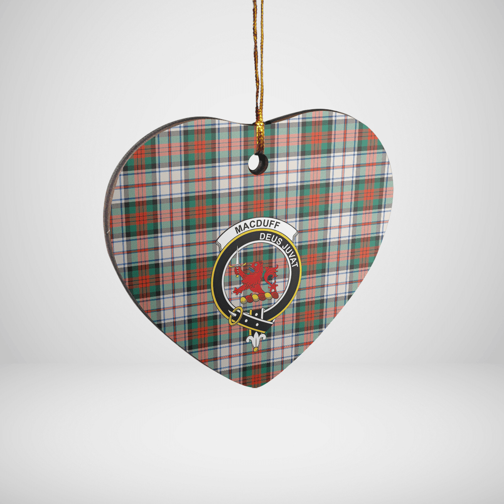 Clan MacDuff Dress Ancient Tartan Crest Heart Ceramic Ornament LL60 MacDuff Dress Ancient Tartan Tartan Christmas