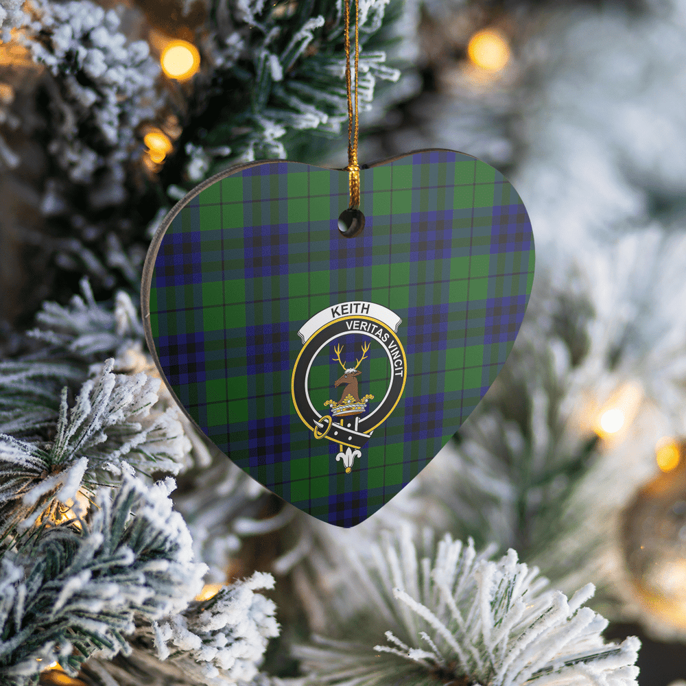 Clan Keith Modern Tartan Crest Heart Ceramic Ornament QO47 Keith Modern Tartan Tartan Christmas