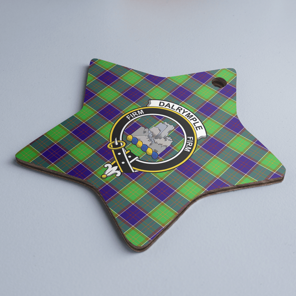 Clan Dalrymple Tartan Crest Star Ceramic Ornament AX21 Dalrymple Tartan Tartan Christmas