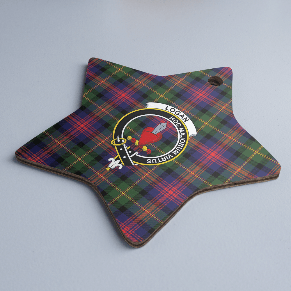 Clan Logan Modern Tartan Crest Star Ceramic Ornament QO78 Logan Modern Tartan Tartan Christmas