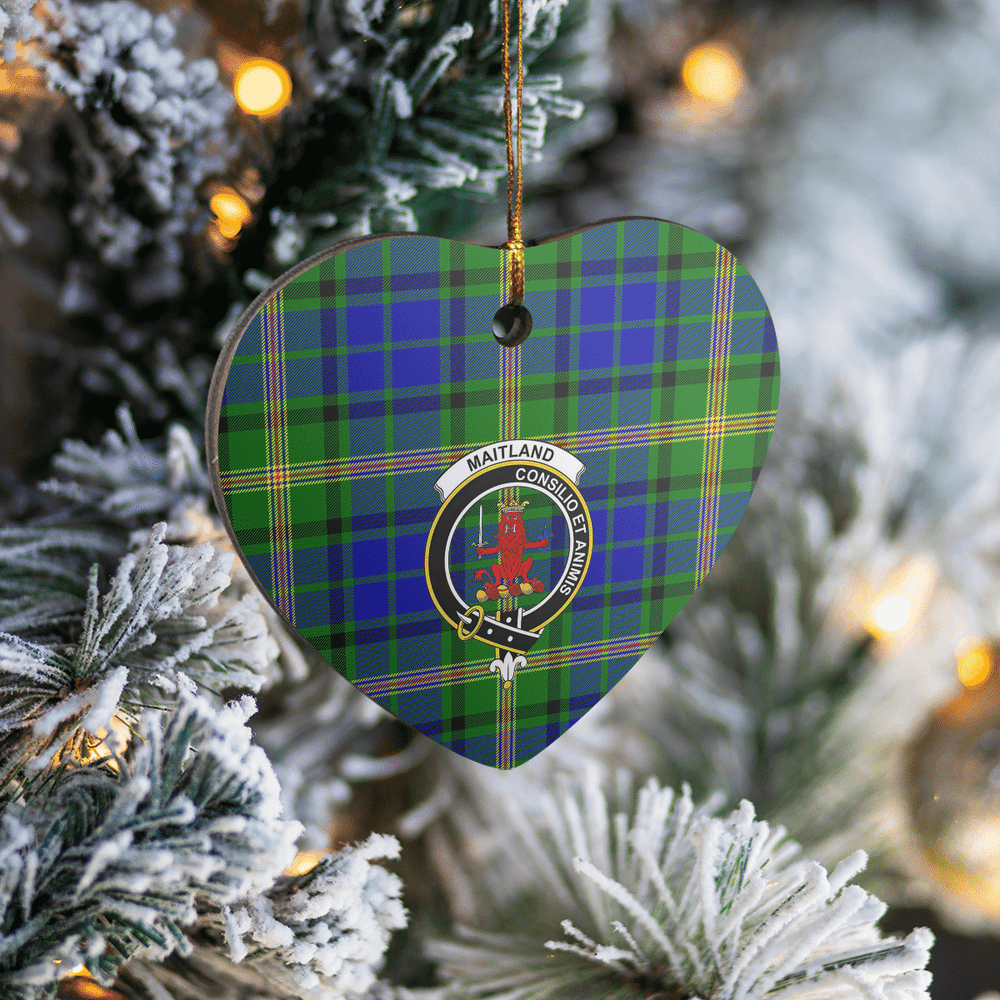 Clan Maitland Tartan Crest Heart Ceramic Ornament OH83 Maitland Tartan Tartan Christmas