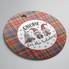 Clan Ogilvie of Airlie Ancient Tartan Tartan Crest Gnome Round Ceramic Ornament TL52 Ogilvie of Airlie Ancient Tartan Tartan Christmas