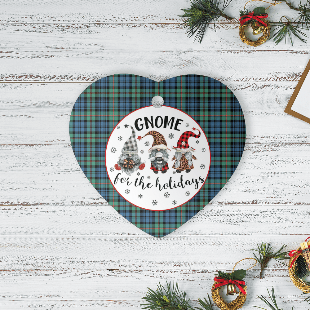 Clan MacKinlay Ancient Tartan Tartan Crest Gnome Heart Ceramic Ornament IL66 MacKinlay Ancient Tartan Tartan Christmas