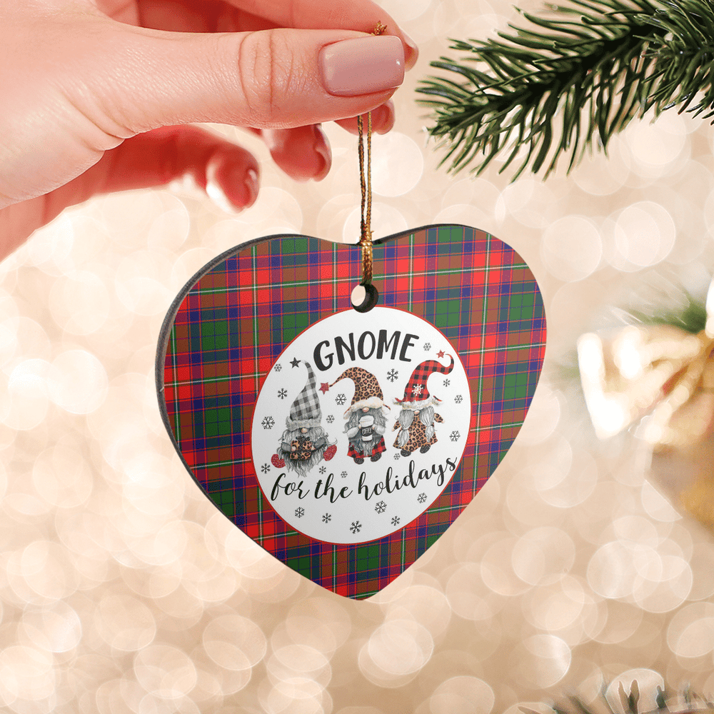 Clan Wauchope Tartan Tartan Crest Gnome Heart Ceramic Ornament AG90 Wauchope Tartan Tartan Christmas