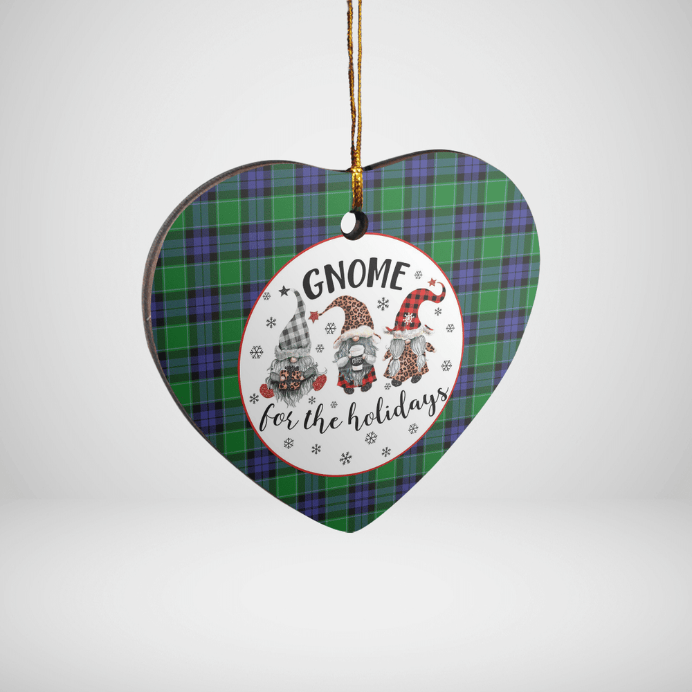 Clan Monteith Tartan Tartan Crest Gnome Heart Ceramic Ornament HV87 Monteith Tartan Tartan Christmas