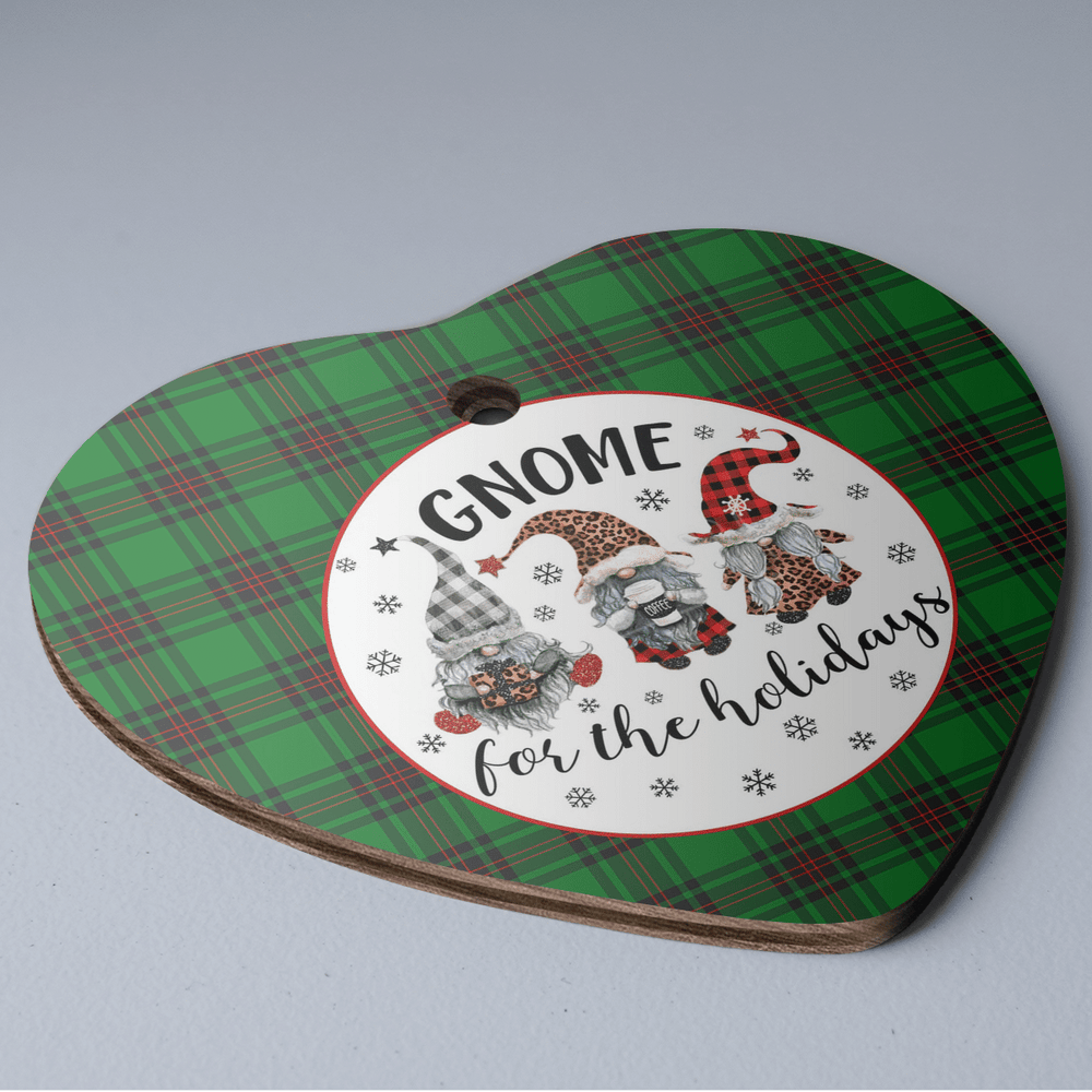 Clan Kinloch Tartan Tartan Crest Gnome Heart Ceramic Ornament UQ74 Kinloch Tartan Tartan Christmas
