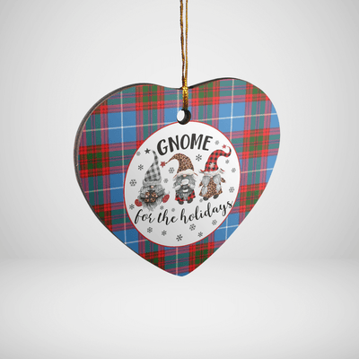 Clan Crichton District Tartan Tartan Crest Gnome Heart Ceramic Ornament