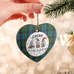 Clan Polaris Military Tartan Tartan Crest Gnome Heart Ceramic Ornament IQ63 Polaris Military Tartan Tartan Christmas