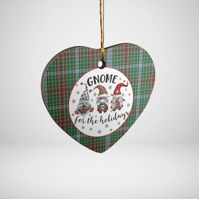 Clan Gayre Tartan Tartan Crest Gnome Heart Ceramic Ornament