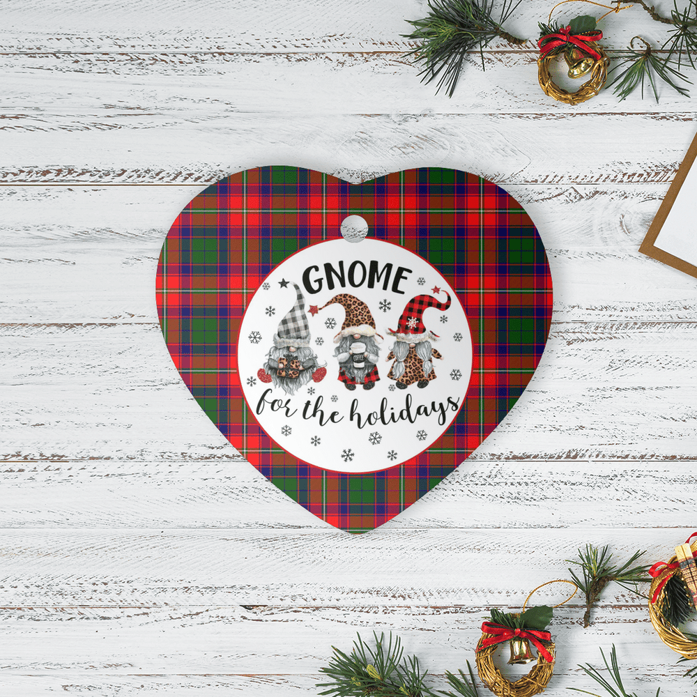 Clan Wauchope Tartan Tartan Crest Gnome Heart Ceramic Ornament AG90 Wauchope Tartan Tartan Christmas