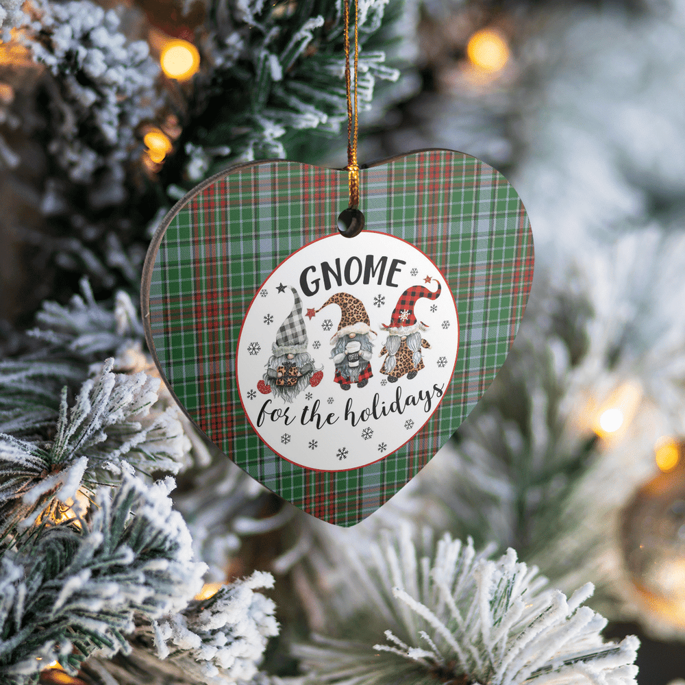 Clan Gayre Tartan Tartan Crest Gnome Heart Ceramic Ornament EB62 Gayre Tartan Tartan Christmas