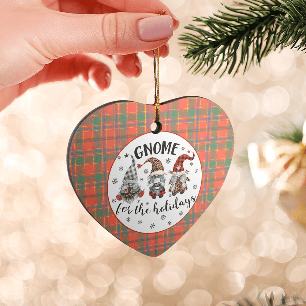Clan Munro Ancient Tartan Tartan Crest Gnome Heart Ceramic Ornament ZY89 Munro Ancient Tartan Tartan Christmas