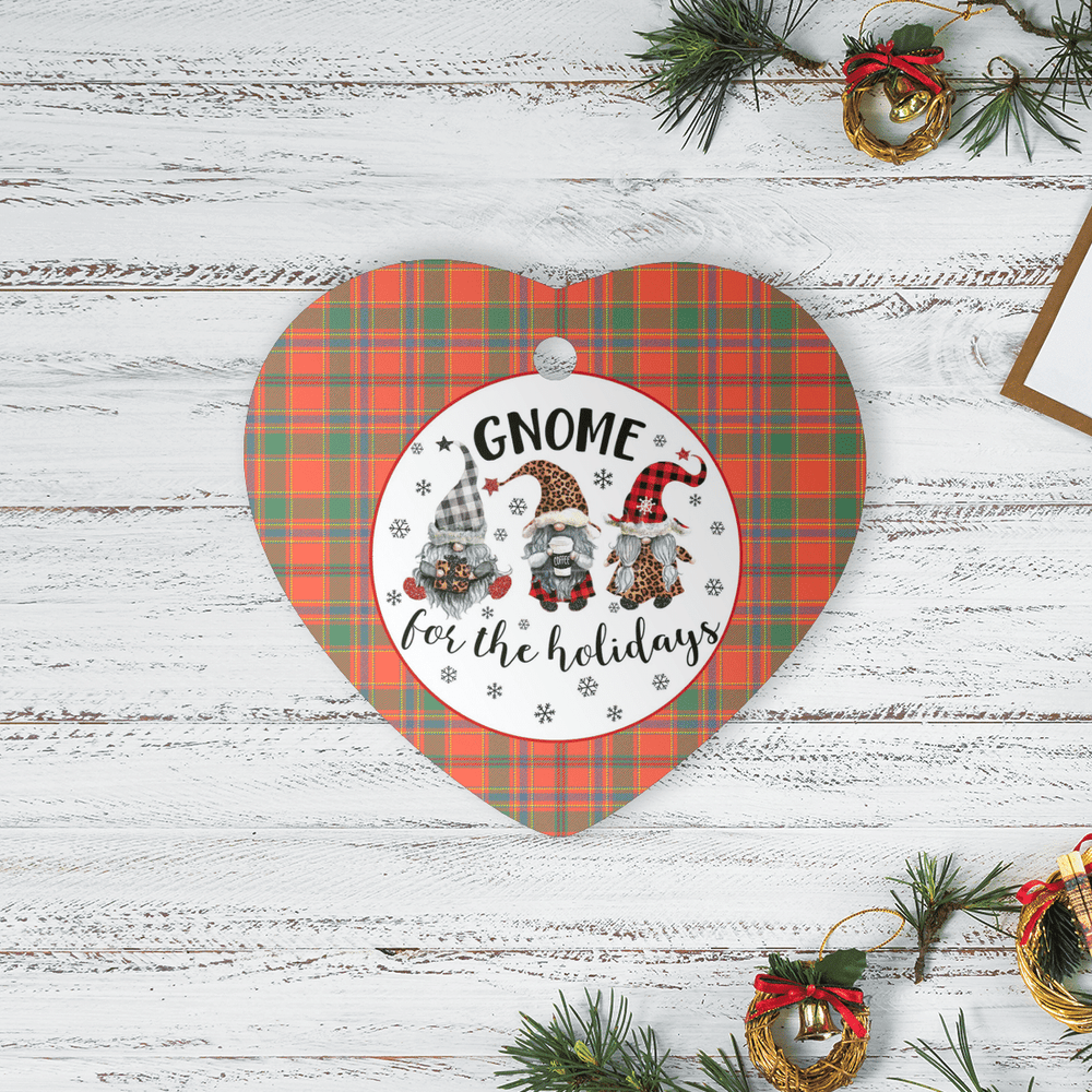 Clan Munro Ancient Tartan Tartan Crest Gnome Heart Ceramic Ornament ZY89 Munro Ancient Tartan Tartan Christmas