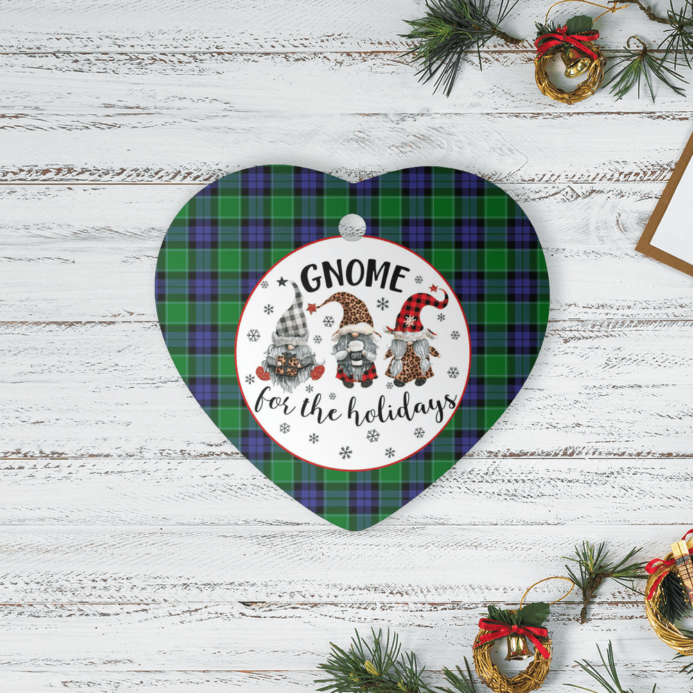 Clan Monteith Tartan Tartan Crest Gnome Heart Ceramic Ornament HV87 Monteith Tartan Tartan Christmas