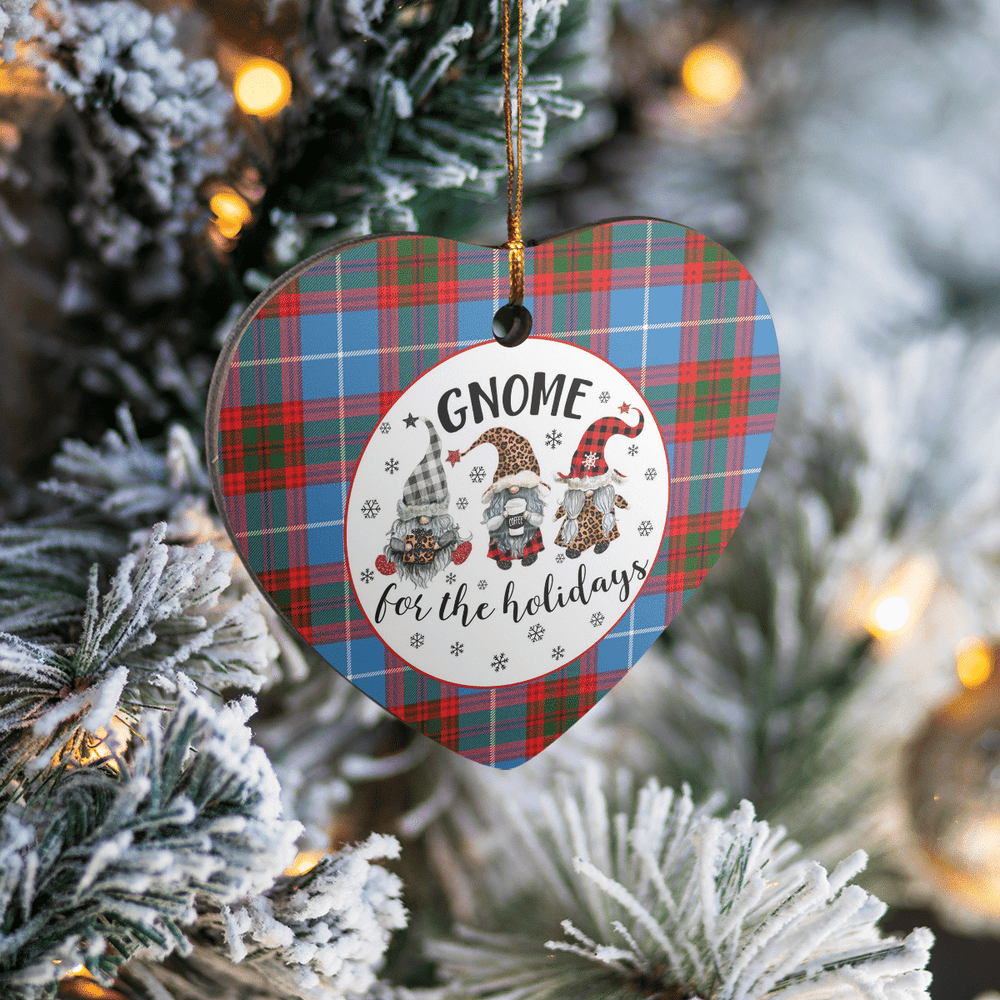 Clan Crichton District Tartan Tartan Crest Gnome Heart Ceramic Ornament BY58 Crichton District Tartan Tartan Christmas