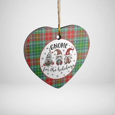 Clan Muirhead Tartan Tartan Crest Gnome Heart Ceramic Ornament