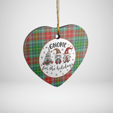 Clan Muirhead Tartan Tartan Crest Gnome Heart Ceramic Ornament MH49 Muirhead Tartan Tartan Christmas