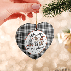 Clan Menzies Black & White Modern Tartan Tartan Crest Gnome Heart Ceramic Ornament KB19 Menzies Black & White Modern Tartan Tartan Christmas