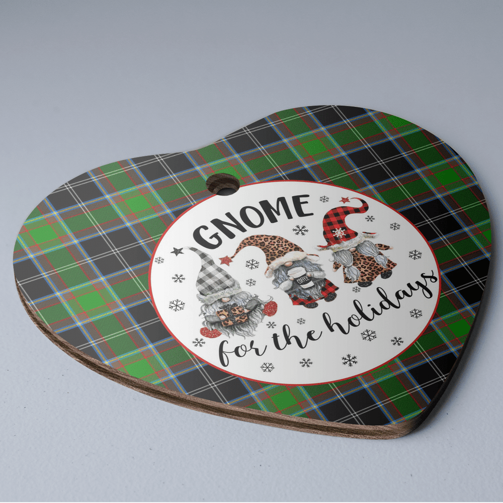 Clan Webster Tartan Tartan Crest Gnome Heart Ceramic Ornament VS77 Webster Tartan Tartan Christmas