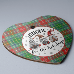 Clan Muirhead Tartan Tartan Crest Gnome Heart Ceramic Ornament MH49 Muirhead Tartan Tartan Christmas