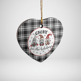 Clan Menzies Black & White Modern Tartan Tartan Crest Gnome Heart Ceramic Ornament KB19 Menzies Black & White Modern Tartan Tartan Christmas