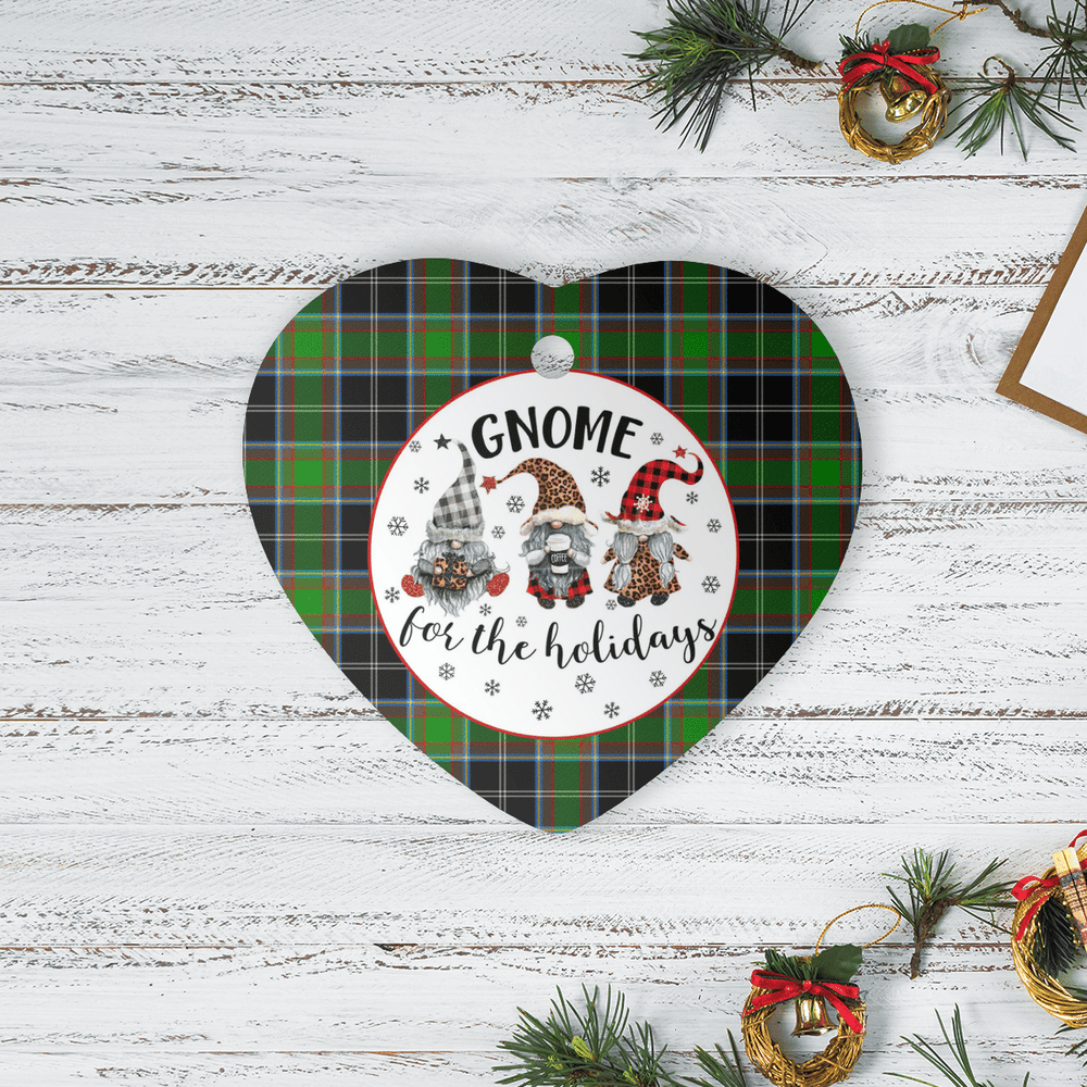 Clan Webster Tartan Tartan Crest Gnome Heart Ceramic Ornament VS77 Webster Tartan Tartan Christmas