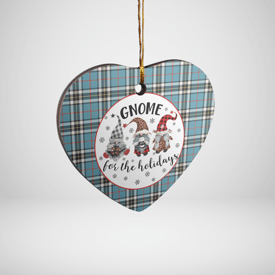 Clan Thomson Tartan Tartan Crest Gnome Heart Ceramic Ornament