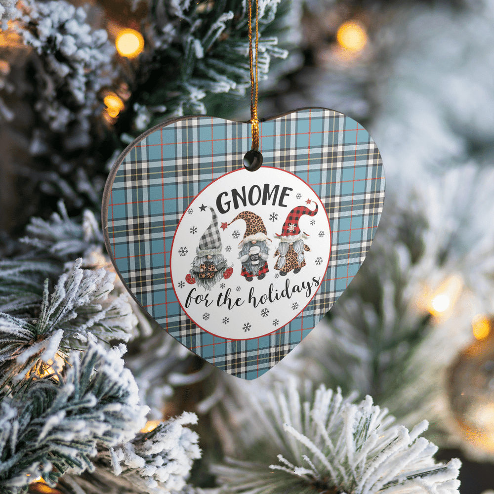 Clan Thomson Tartan Tartan Crest Gnome Heart Ceramic Ornament CX49 Thomson Tartan Tartan Christmas
