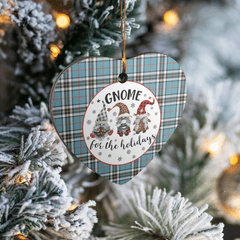 Clan Thomson Tartan Tartan Crest Gnome Heart Ceramic Ornament CX49 Thomson Tartan Tartan Christmas